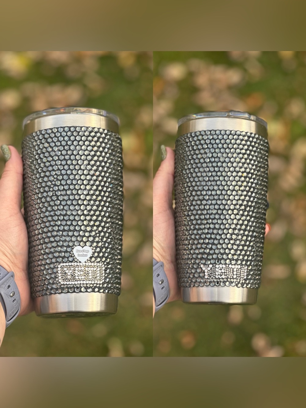 YETI Gray Rhinestone Tumbler 20 oz